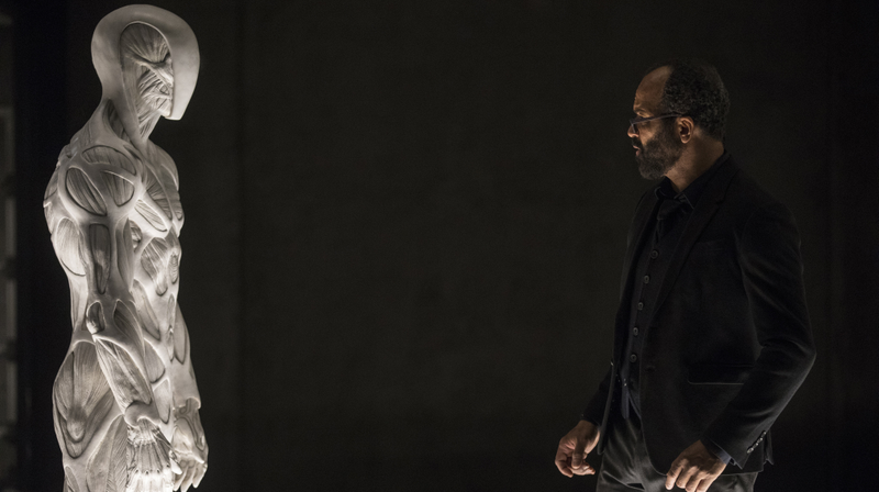 Bernard confronts a Westworld drone